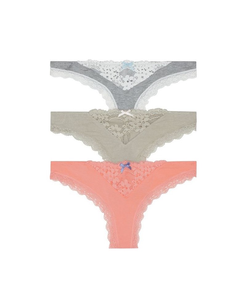 Women's Willow Thong Pack of 3 Heather Gray, Birch, Angelfish $16.69 Panty