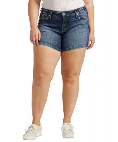 Plus Size Elyse Mid-Rise Shorts Indigo $20.61 Shorts