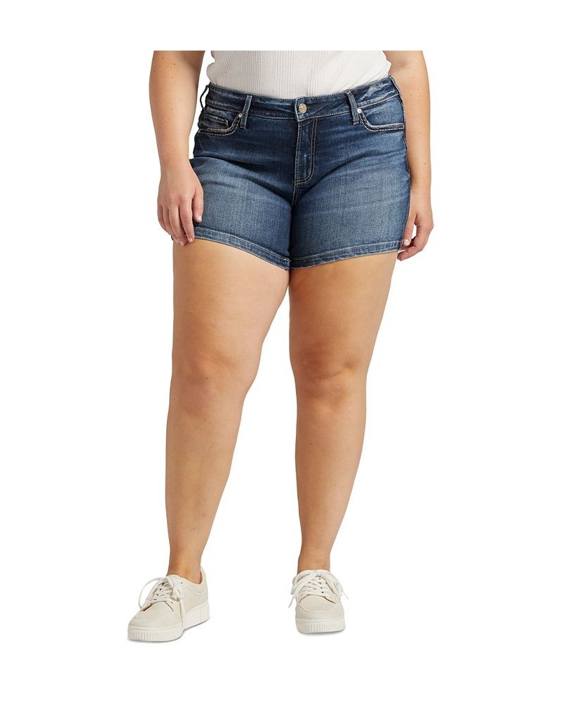 Plus Size Elyse Mid-Rise Shorts Indigo $20.61 Shorts