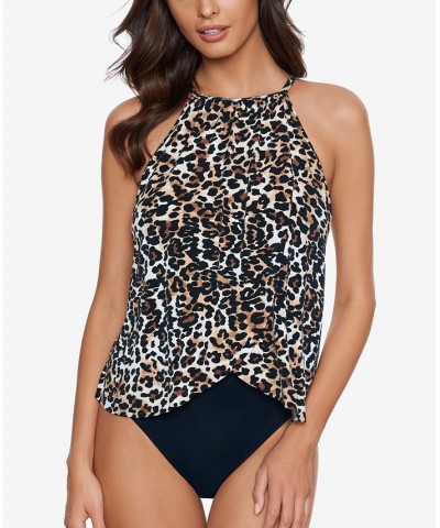 Women's Animal-Print Aubrey One-Piece Swimsuit Black/Brown Leopard $74.80 Swimsuits