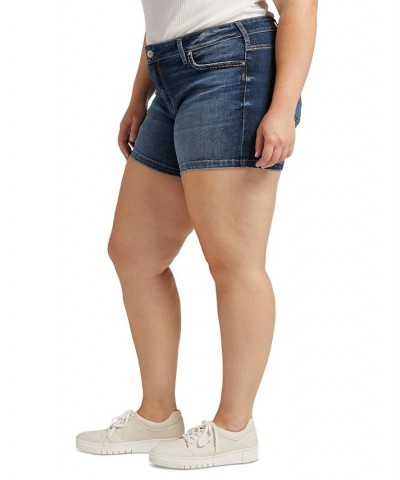 Plus Size Elyse Mid-Rise Shorts Indigo $20.61 Shorts