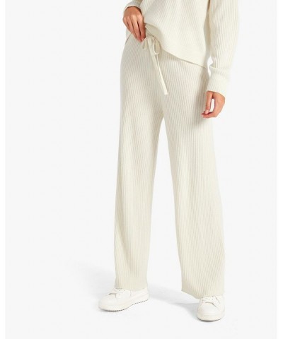 Women's Cashmere Wide-Leg Pants White $83.65 Pants