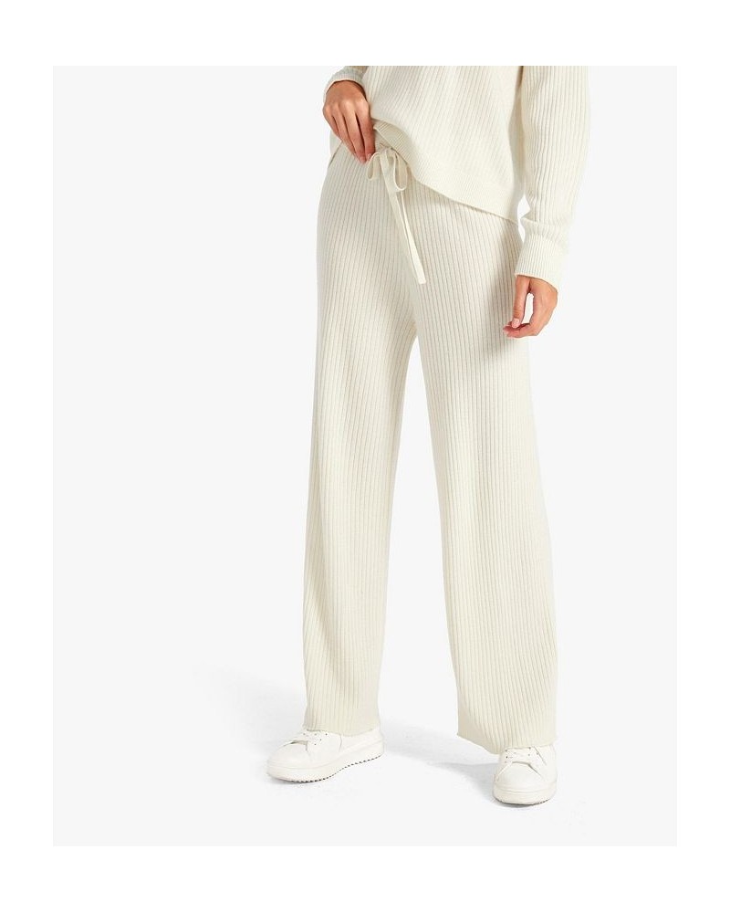 Women's Cashmere Wide-Leg Pants White $83.65 Pants