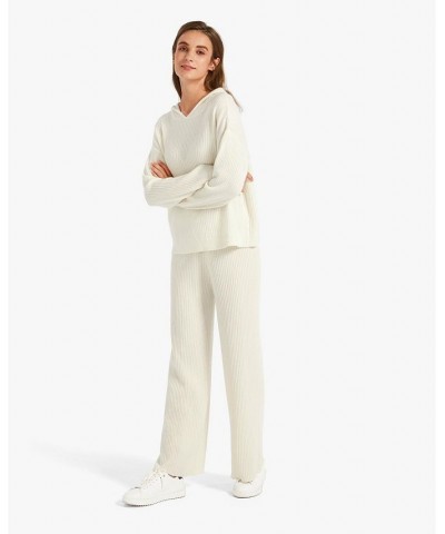 Women's Cashmere Wide-Leg Pants White $83.65 Pants