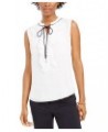 Women’s Ruffle-Front Woven Top Ivory/midnight $28.98 Tops