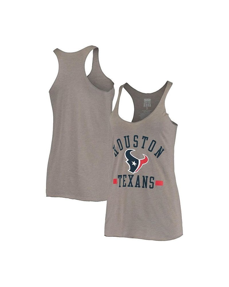 Women's Heathered Charcoal Houston Texans Racerback Tank Top Heathered Charcoal $16.10 Tops