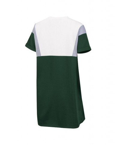 Women's Green and White Michigan State Spartans 3rd Down Short Sleeve T-shirt Dress Green, White $32.99 Dresses