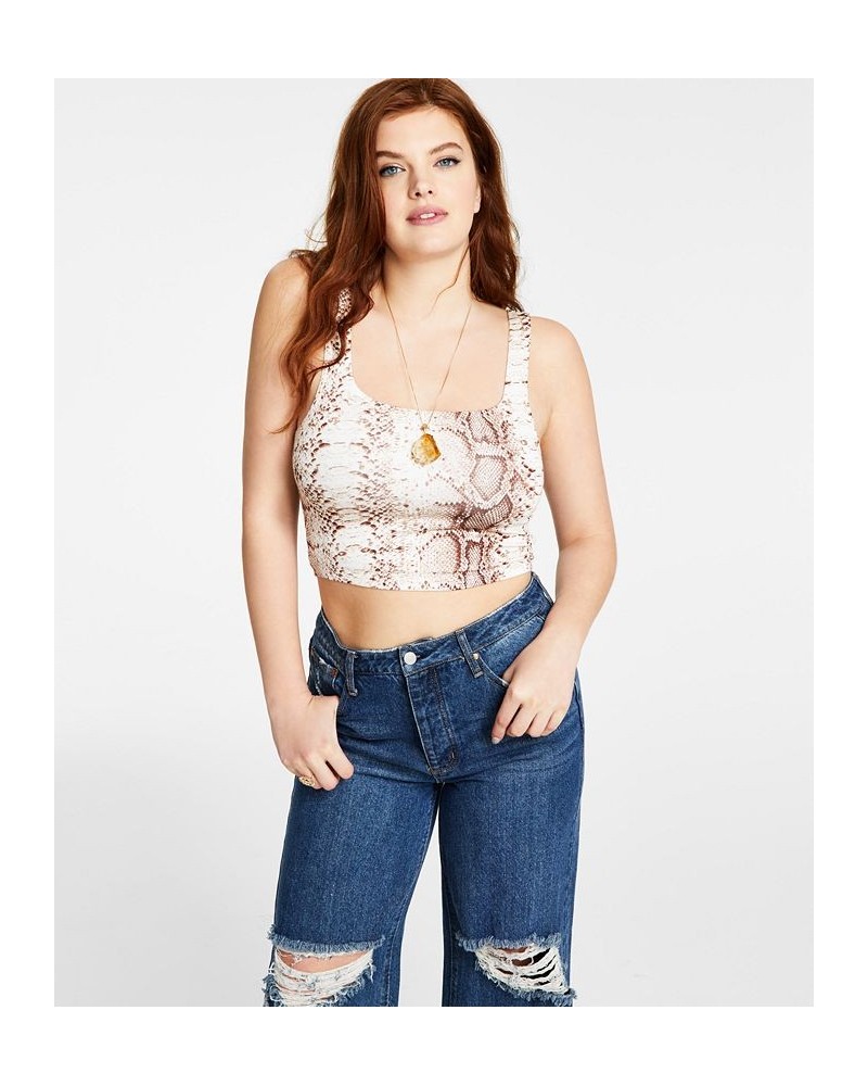 Women's Cropped Printed Tank Top Snake Pyth $10.67 Tops