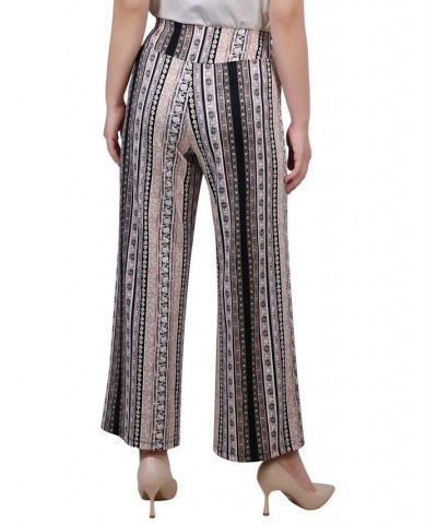 Petite Cropped Pull On Pants with Sash Black, Denim Stripe $15.36 Pants