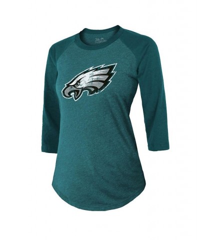 Women's Threads A.J. Brown Midnight Green Philadelphia Eagles Name & Number Raglan 3/4 Sleeve T-shirt Green $30.00 Tops