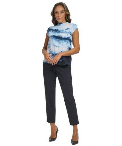 Women's Cloud-Print Cap-Sleeve Top Oceana Multi $17.55 Tops