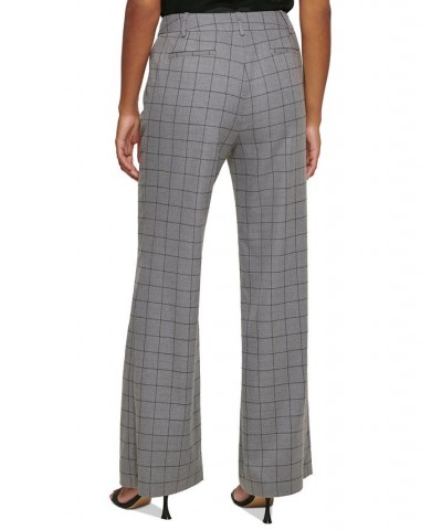 Women's Windowpane Wide-Leg Pants Charcoal/black $37.70 Pants