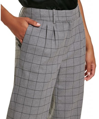 Women's Windowpane Wide-Leg Pants Charcoal/black $37.70 Pants