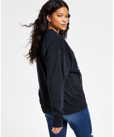 Juniors' NASA-Graphic Oversized Sweatshirt Black $12.60 Tops