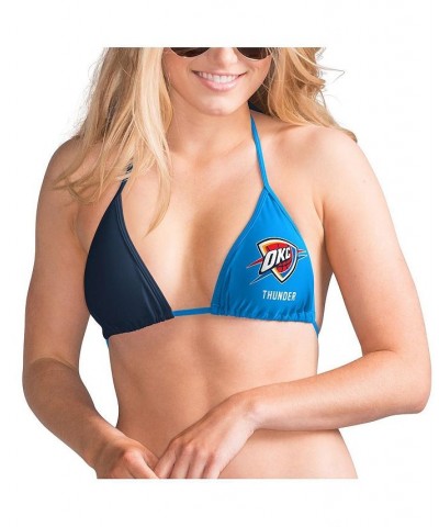 Women's Blue and Navy Oklahoma City Thunder Game Day Pickoff Bikini Top Blue, Navy $13.86 Swimsuits