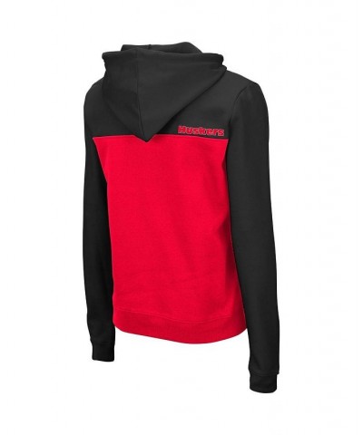 Women's Black and Red Nebraska Huskers Aidan Half-Zip Hoodie Black $27.60 Sweatshirts