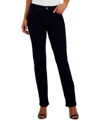 Women's Front-Fly Straight-Leg Jeans Indigo Rinse Wash $22.68 Jeans