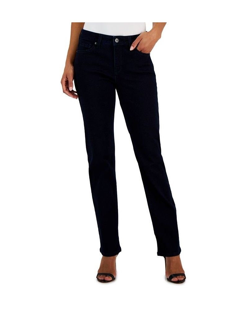 Women's Front-Fly Straight-Leg Jeans Indigo Rinse Wash $22.68 Jeans