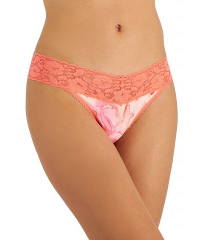 Women's Lace-Trim Thong Underwear Marble $8.63 Panty