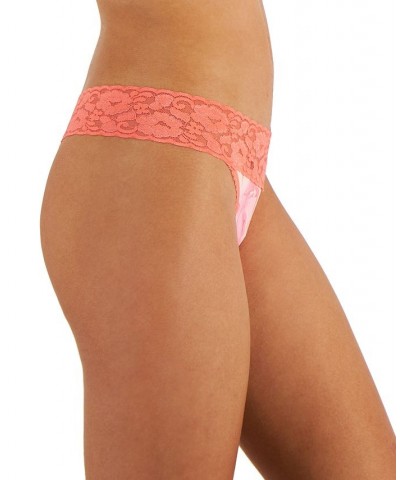 Women's Lace-Trim Thong Underwear Marble $8.63 Panty