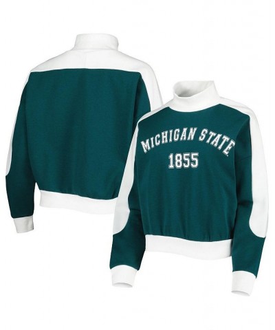 Women's Green Michigan State Spartans Make it a Mock Sporty Pullover Sweatshirt Green $32.50 Sweatshirts