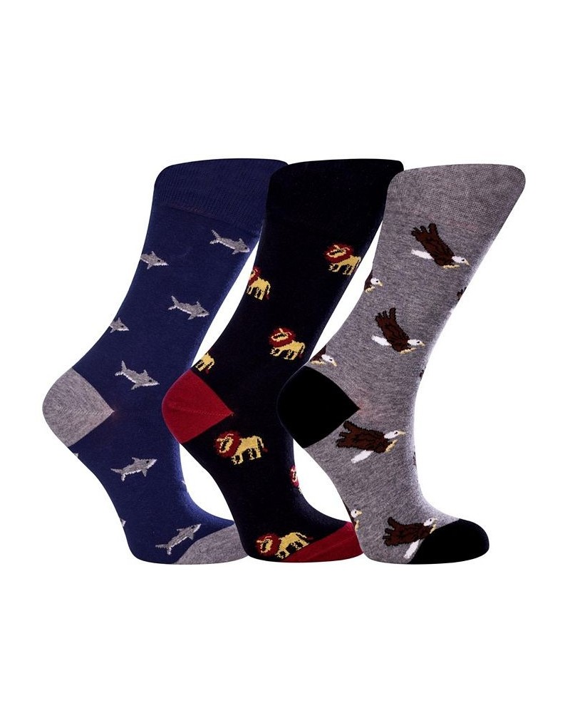 Women's Animal Kingdom Bundle W-Cotton Novelty Crew Socks with Seamless Toe Design Pack of 3 Multi Color $24.50 Socks