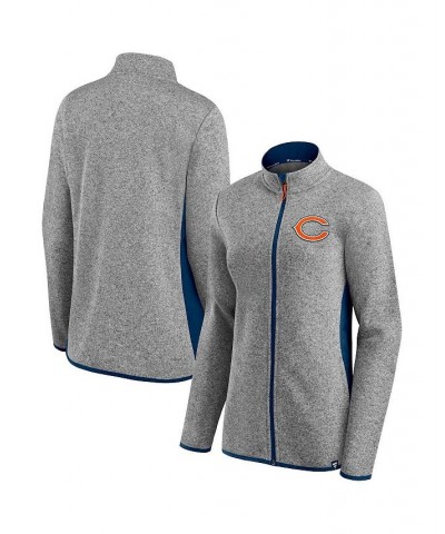 Women's Branded Heathered Gray and Navy Chicago Bears Block Party Primary Logo Full-Zip Jacket Heathered Gray, Navy $41.40 Ja...