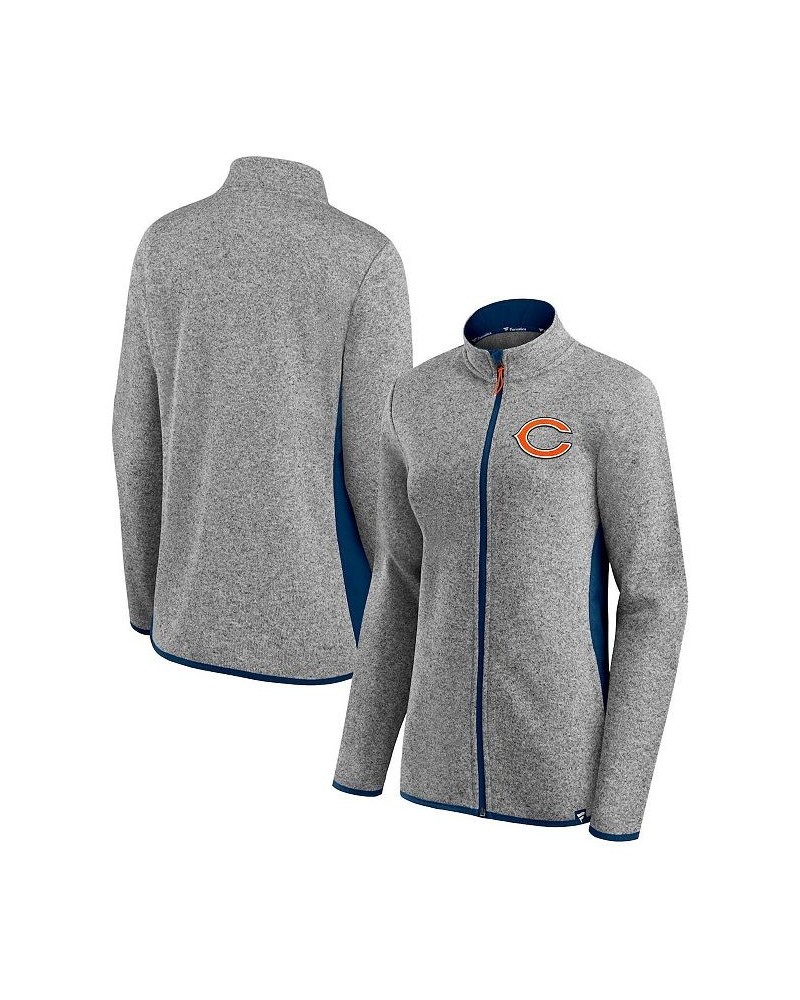 Women's Branded Heathered Gray and Navy Chicago Bears Block Party Primary Logo Full-Zip Jacket Heathered Gray, Navy $41.40 Ja...