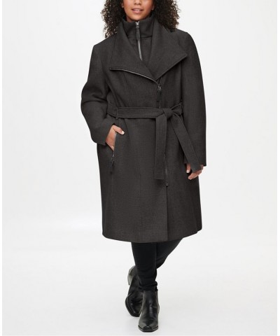 Women's Plus Size Belted Coat Black $96.00 Coats