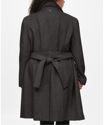 Women's Plus Size Belted Coat Black $96.00 Coats