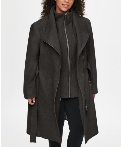 Women's Plus Size Belted Coat Black $96.00 Coats