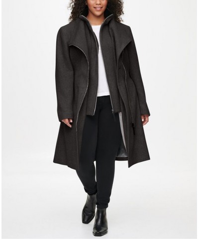 Women's Plus Size Belted Coat Black $96.00 Coats