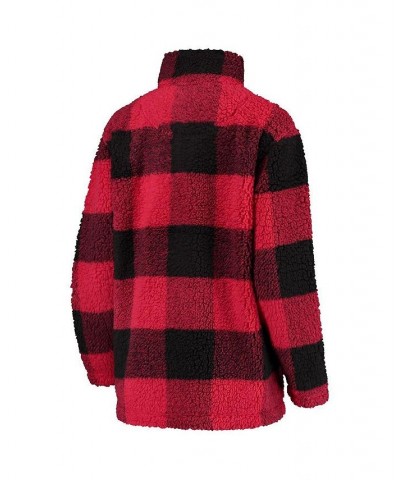 Women's Black Red New York Rangers Plaid Sherpa Quarter-Zip Jacket Black, Red $42.75 Jackets