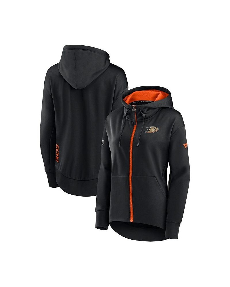 Women's Branded Black Anaheim Ducks Authentic Pro Rink Full-Zip Hoodie Black $51.99 Sweatshirts