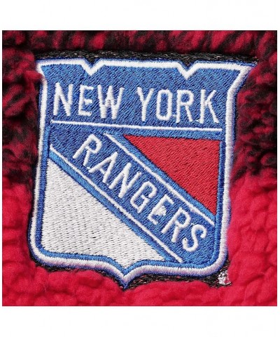 Women's Black Red New York Rangers Plaid Sherpa Quarter-Zip Jacket Black, Red $42.75 Jackets