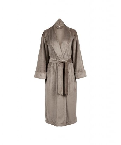 Women's Velvety Soft Velour Bathrobe Gray $34.40 Sleepwear