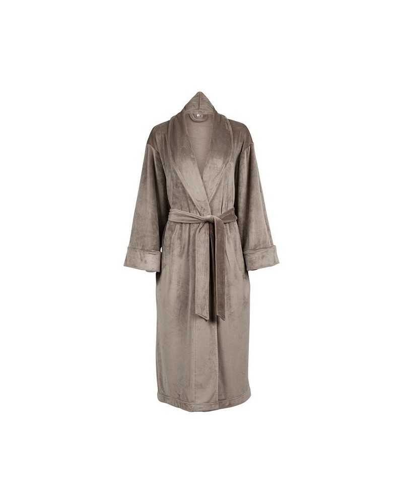 Women's Velvety Soft Velour Bathrobe Gray $34.40 Sleepwear