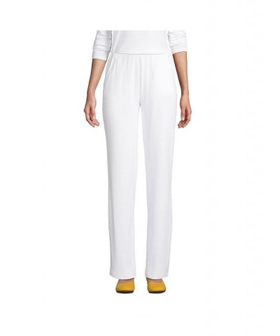 Women's Tall Sport Knit Denim High Rise Elastic Waist Pull On Pants White $27.58 Pants