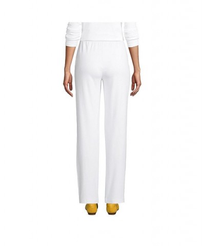 Women's Tall Sport Knit Denim High Rise Elastic Waist Pull On Pants White $27.58 Pants