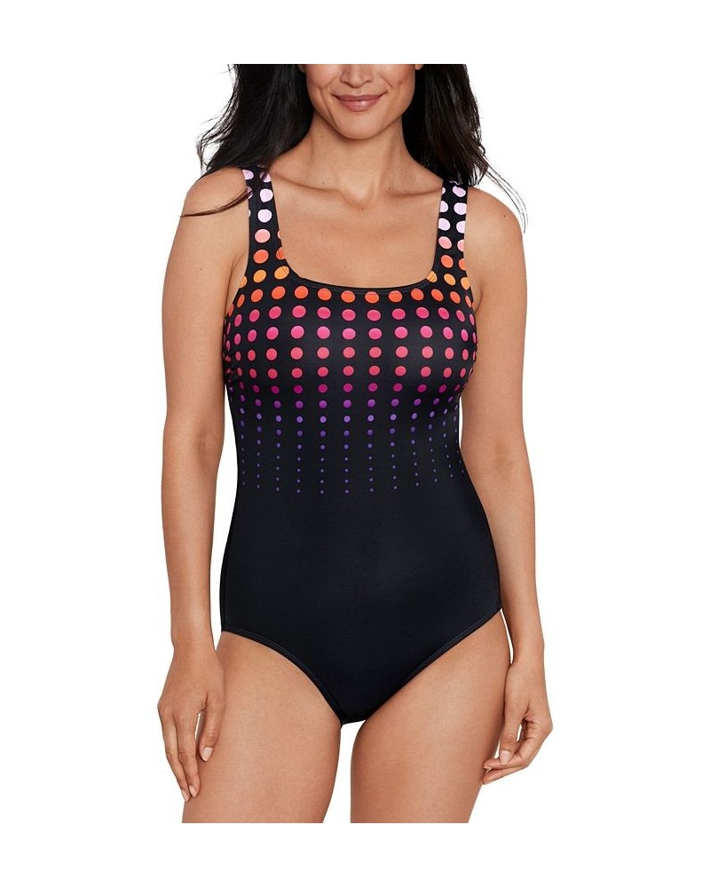 Shape Solver Sport for Women's Going In Circles One-Piece Swimsuit Pink $43.66 Swimsuits