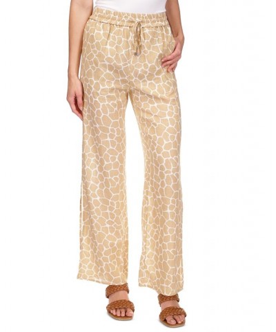 Women's Giraffe High-Slit Pants Khaki $34.00 Pants