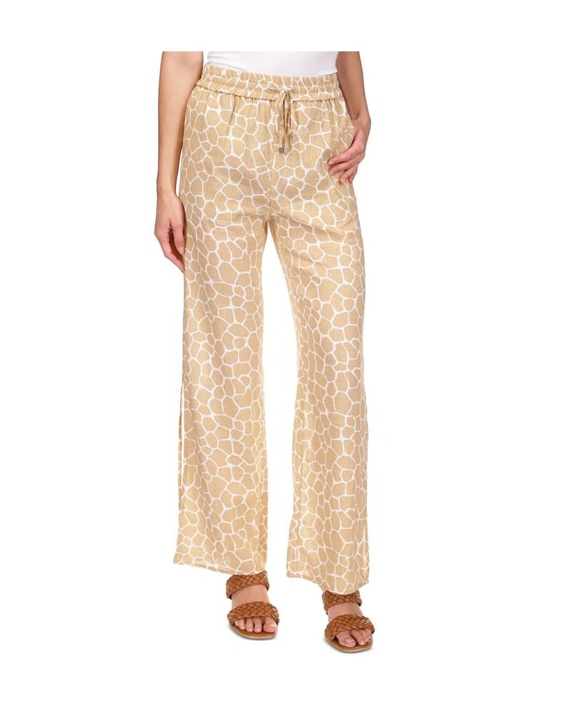 Women's Giraffe High-Slit Pants Khaki $34.00 Pants