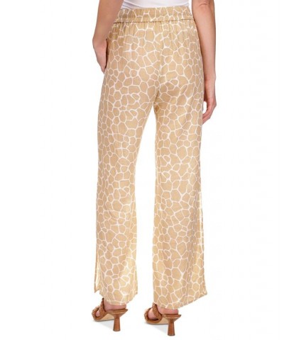 Women's Giraffe High-Slit Pants Khaki $34.00 Pants