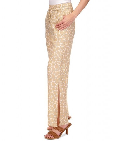 Women's Giraffe High-Slit Pants Khaki $34.00 Pants