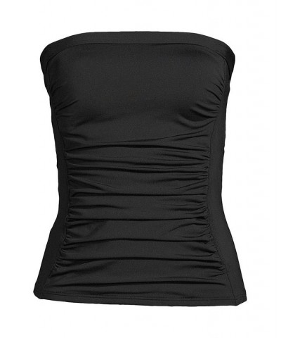 Women's Plus Size Bandeau Tankini Swimsuit Top with Removable Adjustable Straps Black $48.33 Swimsuits