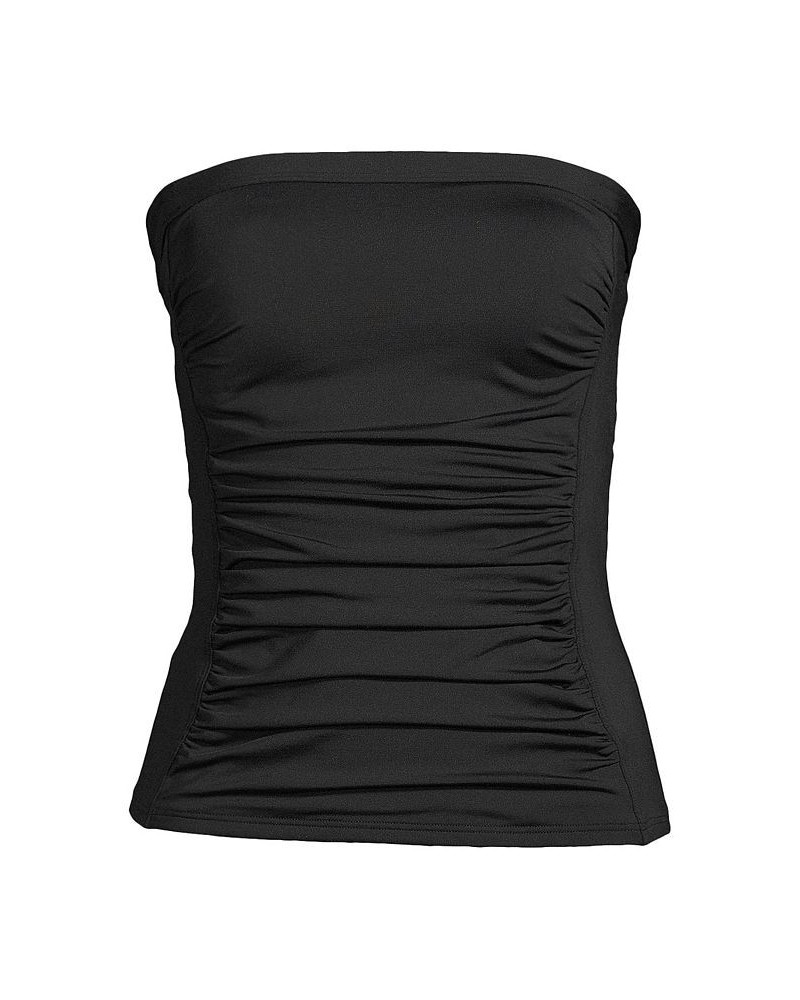 Women's Plus Size Bandeau Tankini Swimsuit Top with Removable Adjustable Straps Black $48.33 Swimsuits