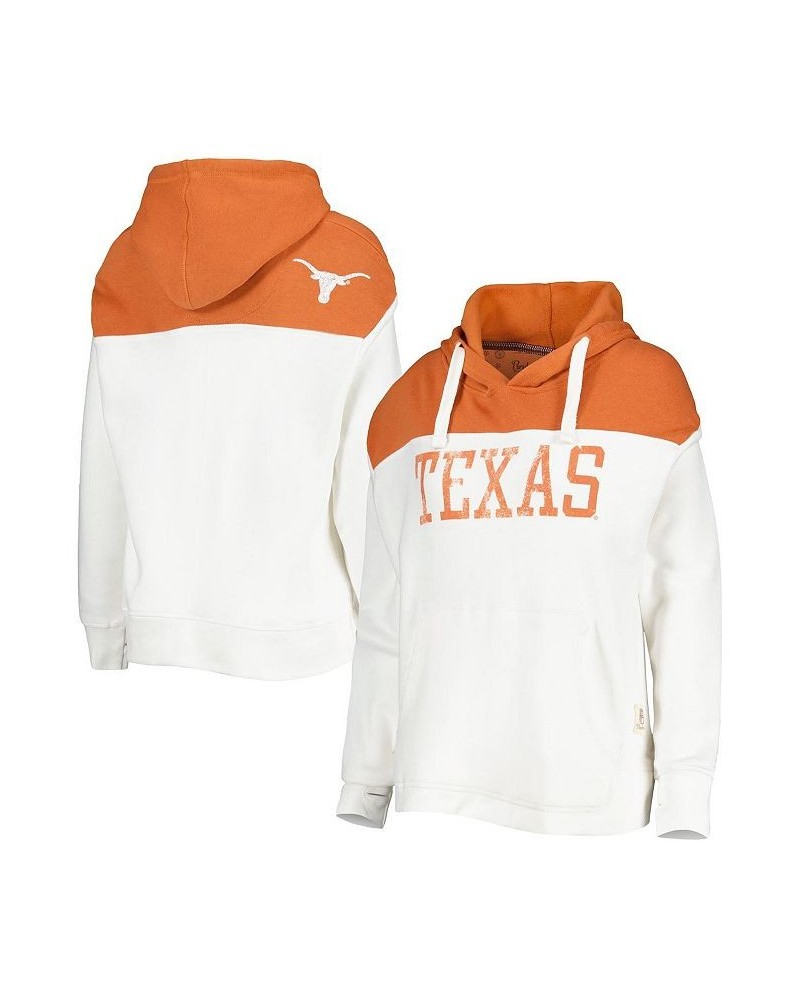 Women's White Texas Orange Texas Longhorns Chicago 2-Hit Yoke Pullover Hoodie White, Texas Orange $32.00 Sweatshirts