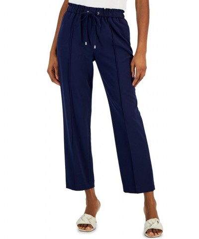 Women's Pull-On Drawstring-Waist Pants Midnight Navy $53.41 Pants