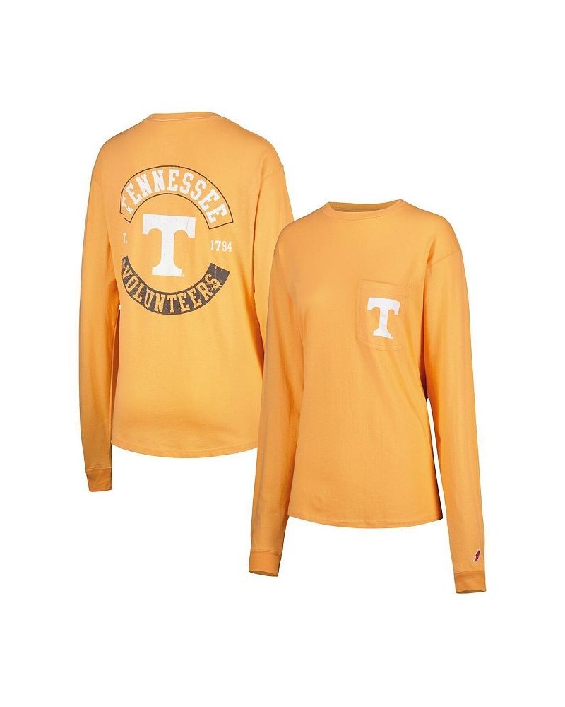 Women's Tennessee Orange Tennessee Volunteers Oversized Pocket Long Sleeve T-shirt Tennessee Orange $34.79 Tops