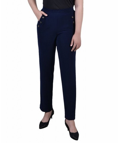 Petite Wide Waist Pull On Pants Blue $13.44 Pants